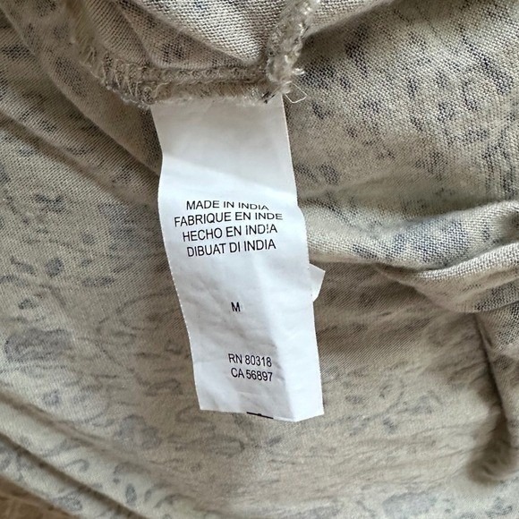 Lucky Brand Boho Embroidered Floral Tunic Top Rayon Medium - Picture 9 of 11